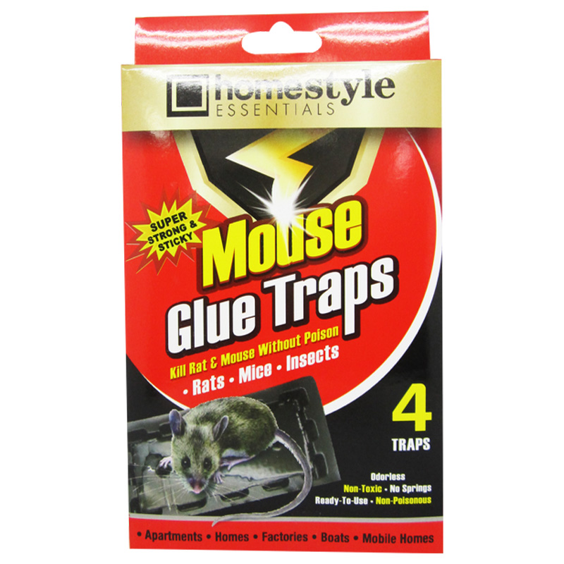 Homestyle Essentials Super Strong & Sticky Mouse Glue Traps, 4-ct